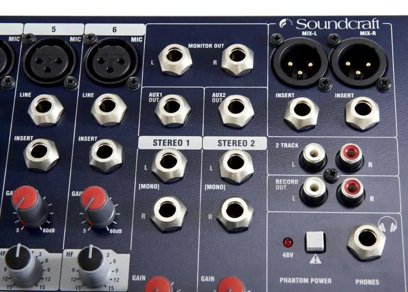 Soundcraft EPM6 микшерный пульт 6 моно, 2 стерео, 2 Aux, фейдеры 60 мм, монтаж в рэк-4