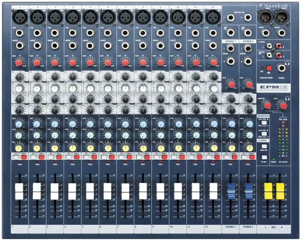 Soundcraft EPM12 - микшерный пульт. 12 моно +2 стере-0